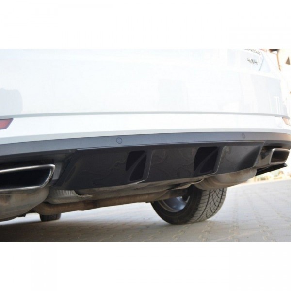 Diffusor Heck Ansatz für Skoda Superb Mk3 schwarz Hochglanz