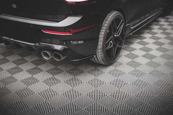 Heck Ansatz Flaps Diffusor V.3 für Volkswagen Golf R Mk8 Carbon Look