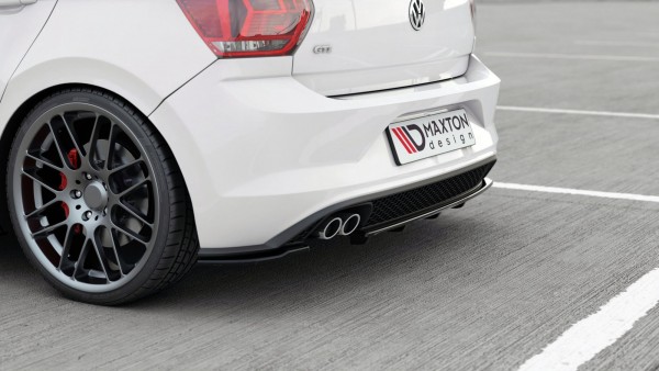 Mittlerer Diffusor Heck Ansatz DTM Look für VW Polo 6 GTI Mk6 schwarz Hochglanz