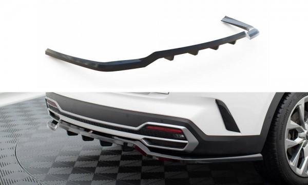Hinten Splitter (mit einem vertikalem balken) für Kia Sorento Mk4 schwarz Hochglanz