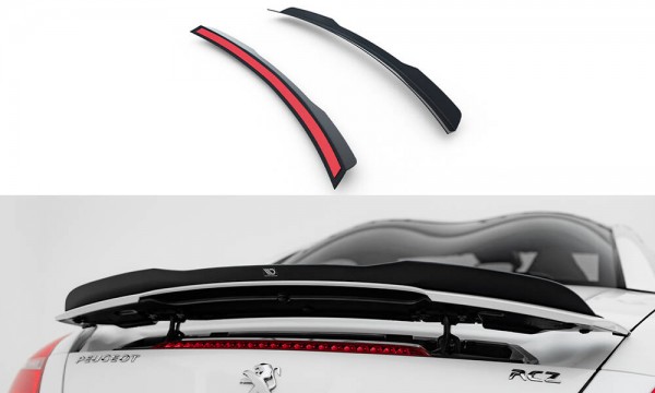 Spoiler CAP für Peugeot RCZ Mk1 / Mk1 Facelift schwarz Hochglanz