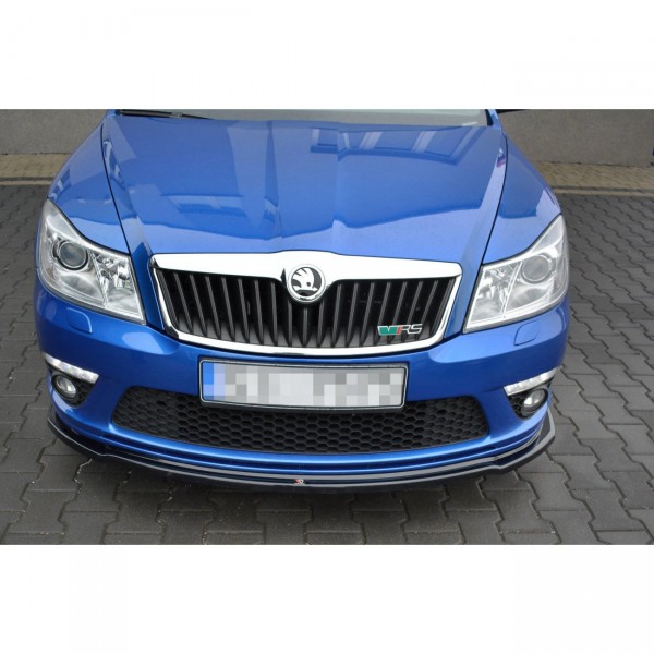 Front Ansatz V.2 für Skoda Octavia RS Mk2 FL schwarz Hochglanz