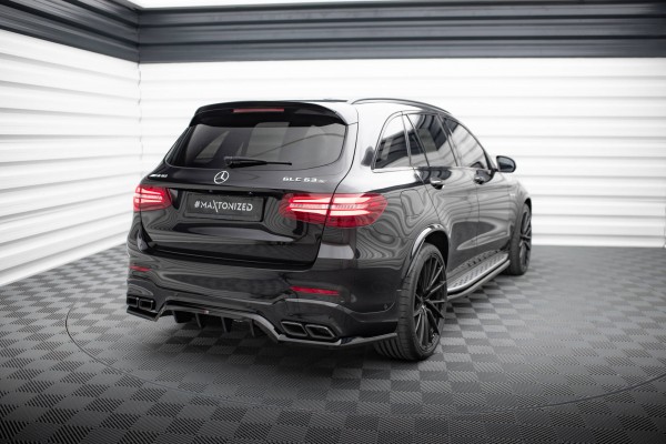 Mittlerer Diffusor Heck Ansatz DTM Look für V.1 Mercedes-AMG GLC 63 SUV X253 schwarz Hochglanz