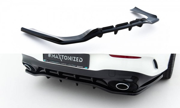 Hinten Splitter (mit einem vertikalem balken) für Mercedes-AMG CLA 35 / 45 Coupe / Shooting Brake