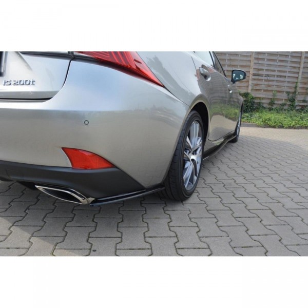 Heck Ansatz Flaps Diffusor passend für Lexus IS Mk3 Facelift T schwarz Hochglanz