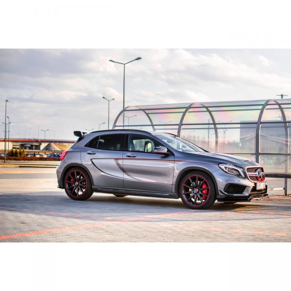 Seitenschweller Ansatz für Mercedes GLA 45 AMG SUV (X156) vor Facelift schwarz Hochglanz