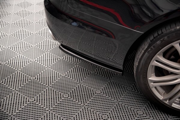 Heck Ansatz Flaps Diffusor V.2 für Audi A6 Avant C7 schwarz Hochglanz