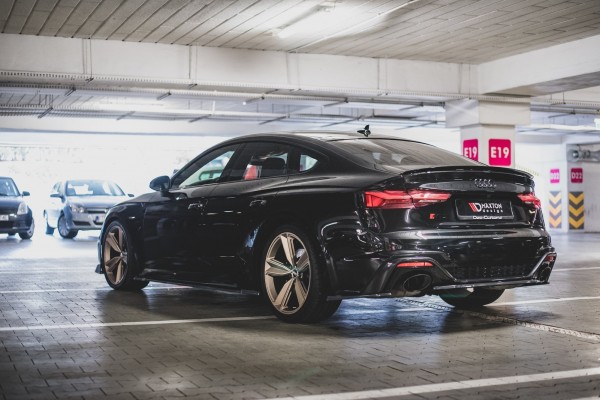 Heck Ansatz Flaps Diffusor für Audi RS5 F5 Facelift schwarz Hochglanz