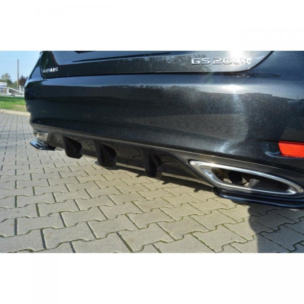 Diffusor Heck Ansatz passend für Lexus GS Mk4 Facelift T schwarz Hochglanz