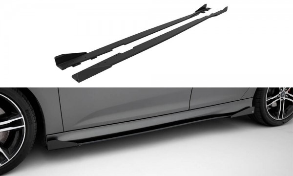 Street Pro Seitenschweller Ansatz für + Flaps Ford Focus ST Mk3 Facelift schwarz Hochglanz