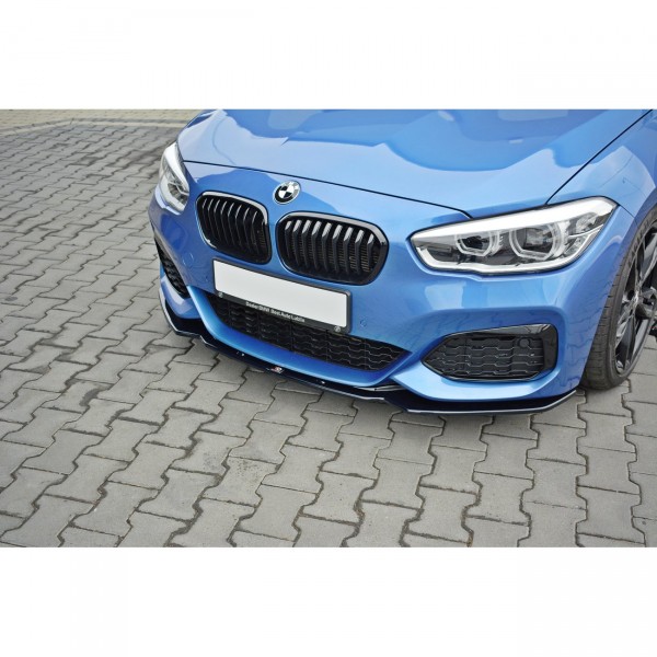 Front Ansatz V.1 für BMW 1er F20/F21 M-Power FACELIFT schwarz Hochglanz