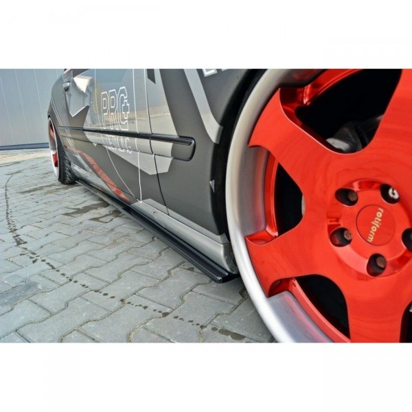 Seitenschweller Ansatz für MERCEDES CL-KLASSE C215 schwarz Hochglanz