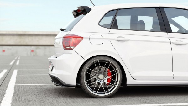 Mittlerer Diffusor Heck Ansatz DTM Look für VW Polo 6 GTI Mk6 schwarz Hochglanz
