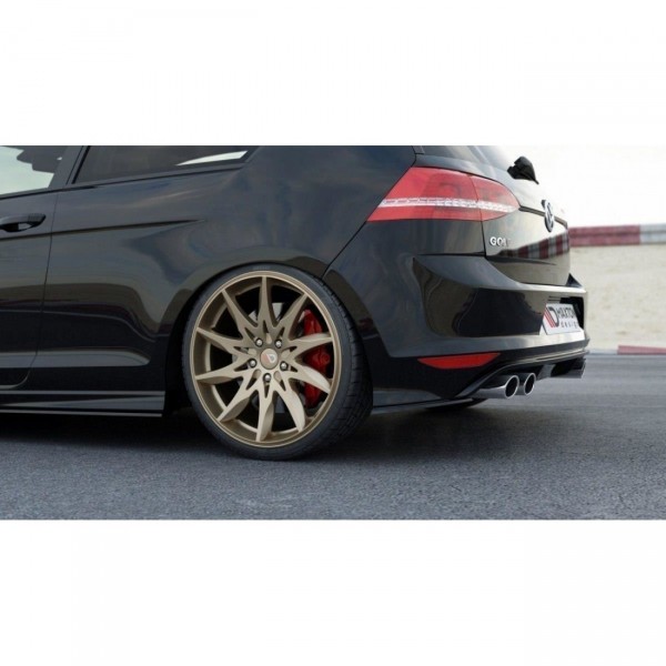 Heck Ansatz Flaps Diffusor V.1 für VW Golf 7 R / R-Line schwarz Hochglanz