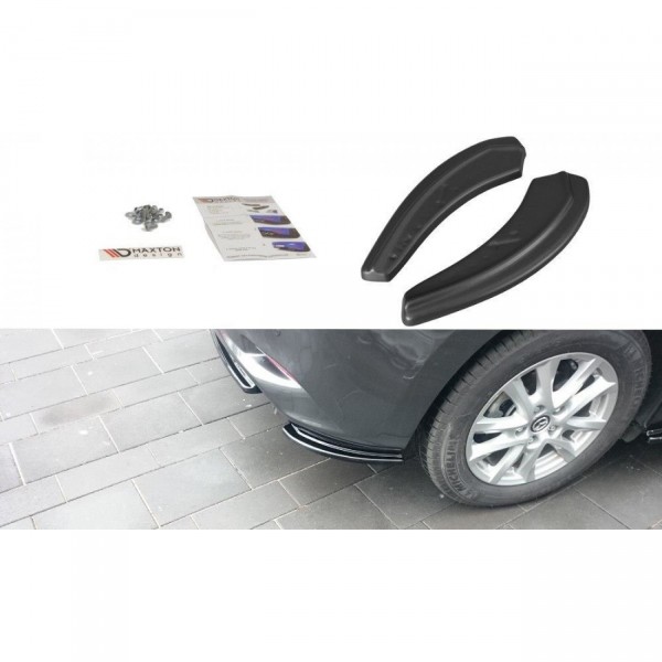Heck Ansatz Flaps Diffusor für Mazda 3 BN (Mk3) Facelift schwarz Hochglanz