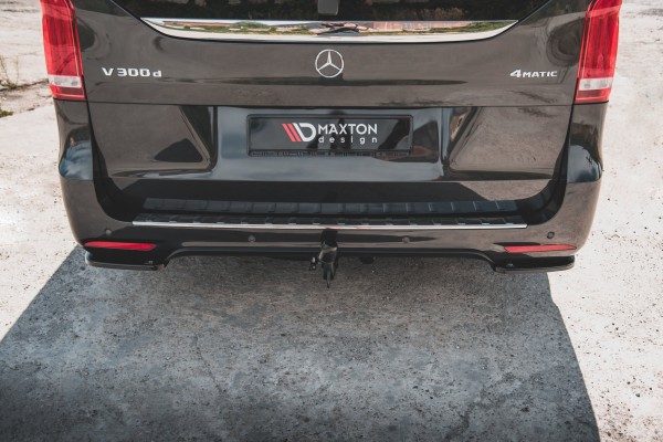 Heck Ansatz Flaps Diffusor V.1 für Mercedes-Benz V-Klasse AMG-Line W447 Facelift schwarz Hochglanz