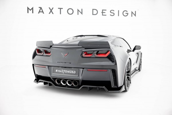 Hinten Splitter (mit einem vertikalem balken) + Heck Ansatz Flaps Diffusor für Chevrolet Corvette Z0