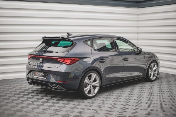 Mittlerer Diffusor Heck Ansatz für Seat Leon FR Hatchback Mk4 schwarz Hochglanz