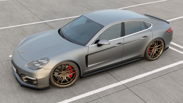 Seitenschweller Ansatz für Porsche Panamera GTS 971 schwarz Hochglanz