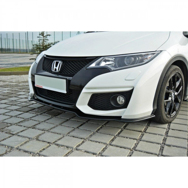 Front Ansatz passend für Honda Civic Mk9 Facelift schwarz Hochglanz