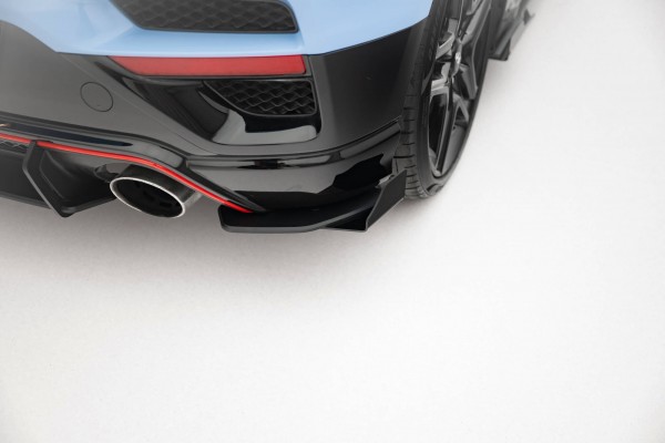 Street Pro Heck Ansatz Flaps Diffusor +Flaps für Hyundai Veloster N Mk2 schwarz Hochglanz
