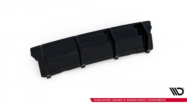 Diffusor Heck Ansatz für Volkswagen Golf R Hatchback R Mk7 Facelift schwarz Hochglanz