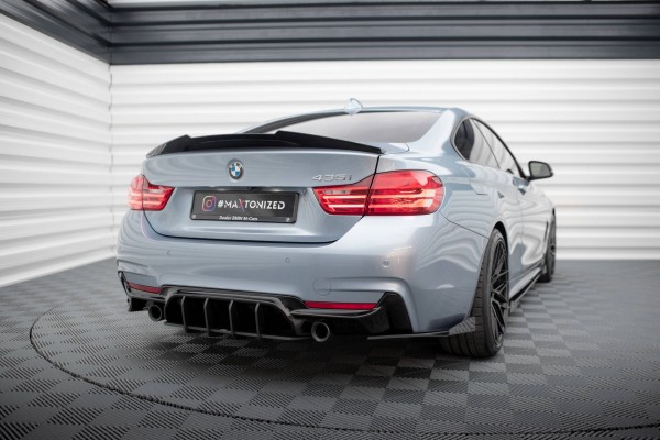 Street Pro Heck Ansatz Flaps Diffusor +Flaps für BMW 4er35i Coupe M-Paket F32 schwarz Hochglanz