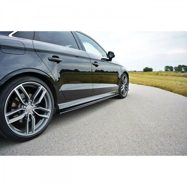 Seitenschweller Ansatz passend für Audi S3 8V Limousine Facelift Carbon Look