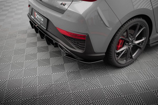 Heck Ansatz Flaps Diffusor V.5 für Hyundai I30 N Hatchback Mk3 Facelift schwarz Hochglanz