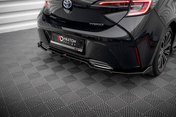 Mittlerer Diffusor Heck Ansatz DTM Look für Toyota Corolla Hatchback Mk12 schwarz Hochglanz