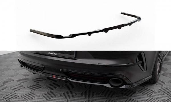 Mittlerer Diffusor Heck Ansatz DTM Look für Kia Proceed GT Mk1 Facelift schwarz Hochglanz