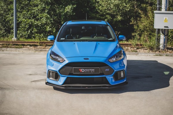 Robuste Racing Front Ansatz für passend +Flaps für Ford Focus RS Mk3 schwarz Hochglanz