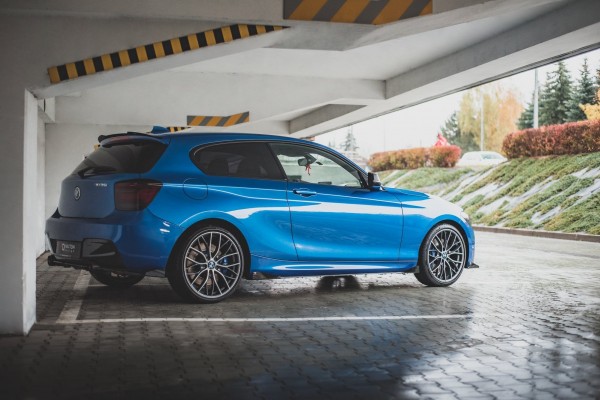 Robuste Racing Seitenschweller Ansatz für für + Flaps BMW 1er F21 M135i / M140i / M-Paket schwarz Ho
