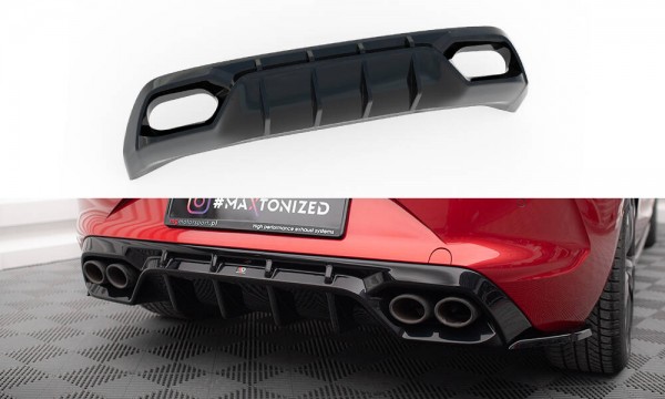 Diffusor Heck Ansatz für Cupra Leon Hatchback Mk1 schwarz Hochglanz