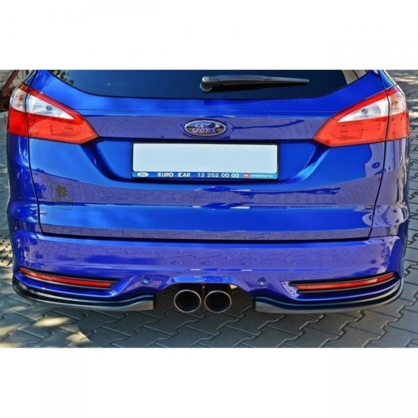 Heck Ansatz Flaps Diffusor für Ford Focus ST Mk3 Kombi schwarz Hochglanz