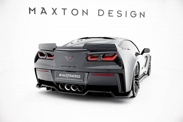 Mittlerer Diffusor Heck Ansatz DTM Look für Chevrolet Corvette Z06 C7 schwarz Hochglanz