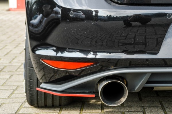 Heckansatz, Flaps links rechts, gefrässt, aus ABS (nur GTI) hochglanz schwarz VW Golf 7 GTI + GTD Ty