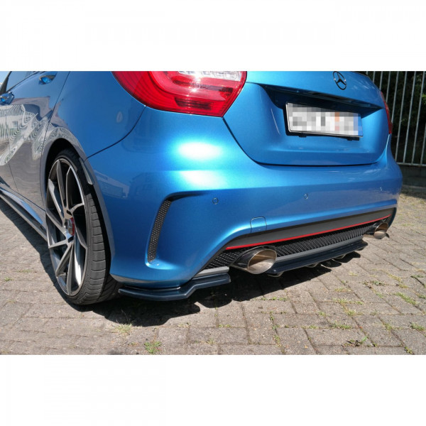 Mittlerer Diffusor Heck Ansatz passend für im DTM LOOK Mercedes W176 AMG-LINE vor Facelift schwarz H