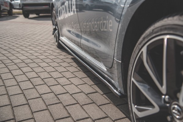 Seitenschweller Ansatz für Toyota Corolla XII Limousine schwarz Hochglanz