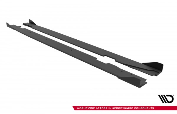 Street Pro Seitenschweller Ansatz für + Flaps Audi A5 Sportback F5 Facelift schwarz Hochglanz