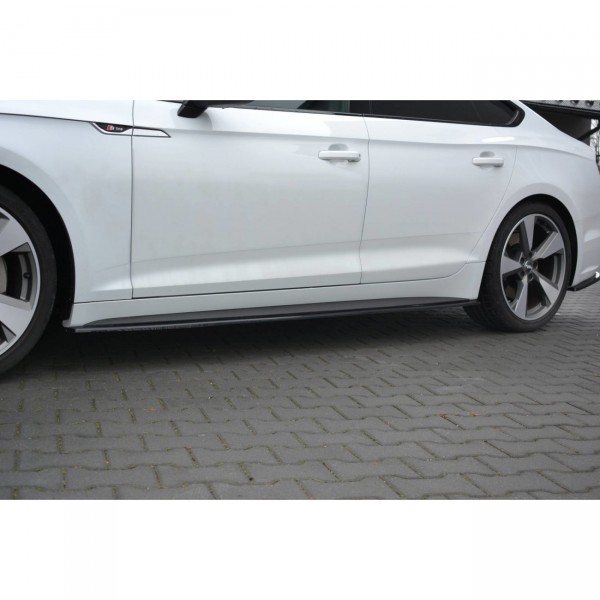 Seitenschweller Ansatz für Audi S5 / A5 S-Line F5 Sportback schwarz Hochglanz