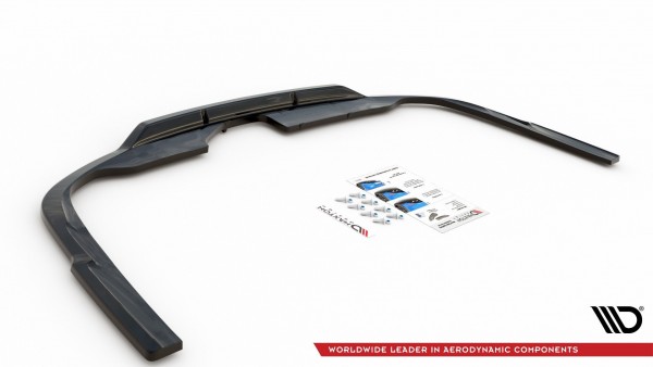 Mittlerer Diffusor Heck Ansatz DTM Look für Audi A6 S-Line Avant C8 schwarz Hochglanz