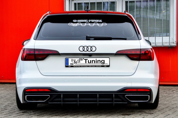 Gefräßter Heckansatz in perfekter Race Track Optik mit Finnen