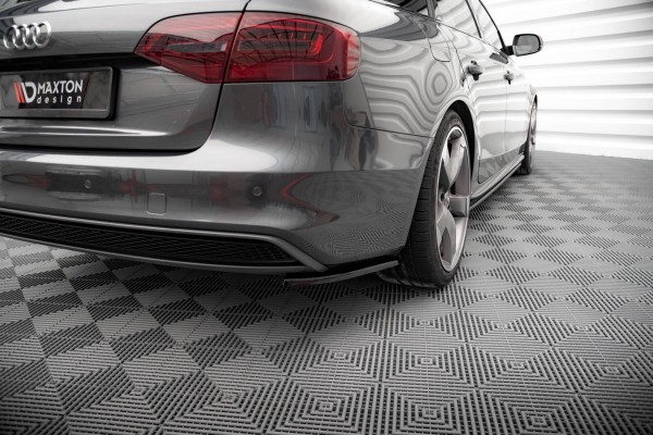 Heck Ansatz Flaps Diffusor V.2 für Audi A4 S-Line Avant B8 Facelift schwarz Hochglanz