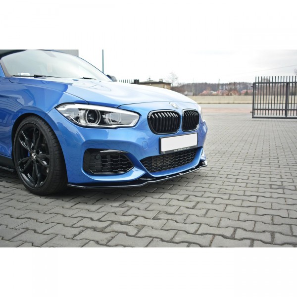 Front Ansatz V.1 für BMW 1er F20/F21 M-Power FACELIFT schwarz Hochglanz