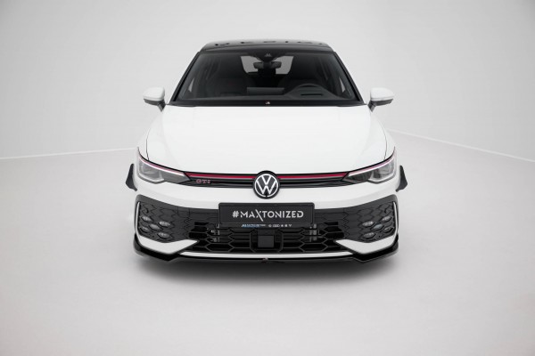 Front Ansatz V.3 für Volkswagen Golf GTI / GTE / R-Line Mk8 Facelift schwarz Hochglanz