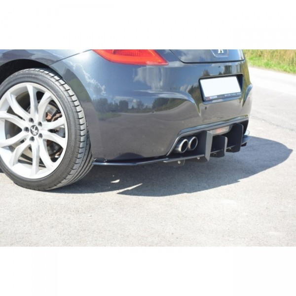 Heck Ansatz Flaps Diffusor für Peugeot RCZ Mk1 / Mk1 Facelift schwarz Hochglanz