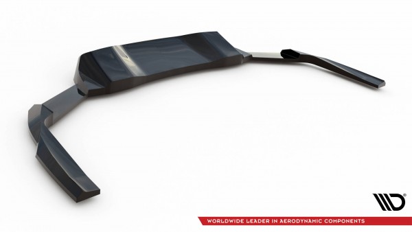 Hinten Splitter (mit einem vertikalem balken) für Ford Mustang GT Mk7 schwarz Hochglanz