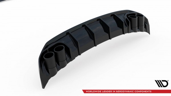 Diffusor Heck Ansatz für + Endschalldampfer Sportauspuff Attrappe Audi A3 S-Line Limousine 8Y