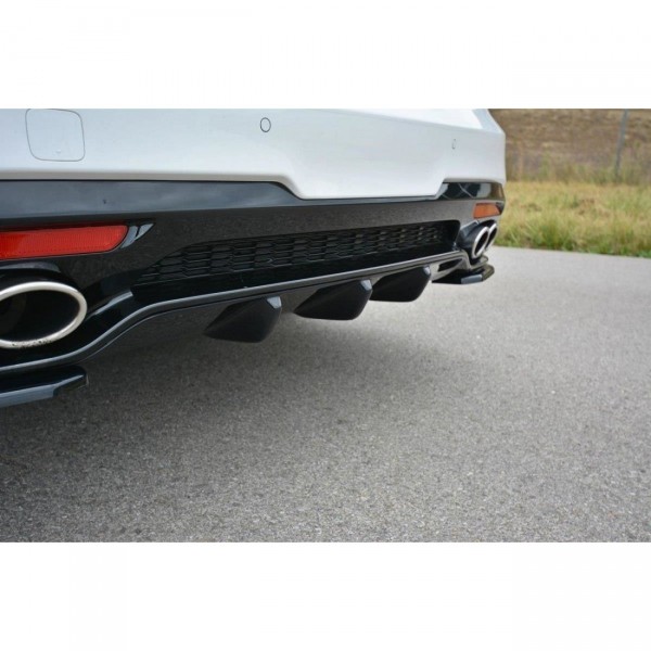 Diffusor Heck Ansatz für Kia Stinger Gt / GT-Line Mk1 schwarz Hochglanz